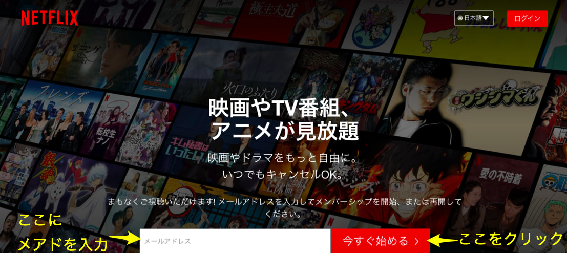 Netflix契約画面