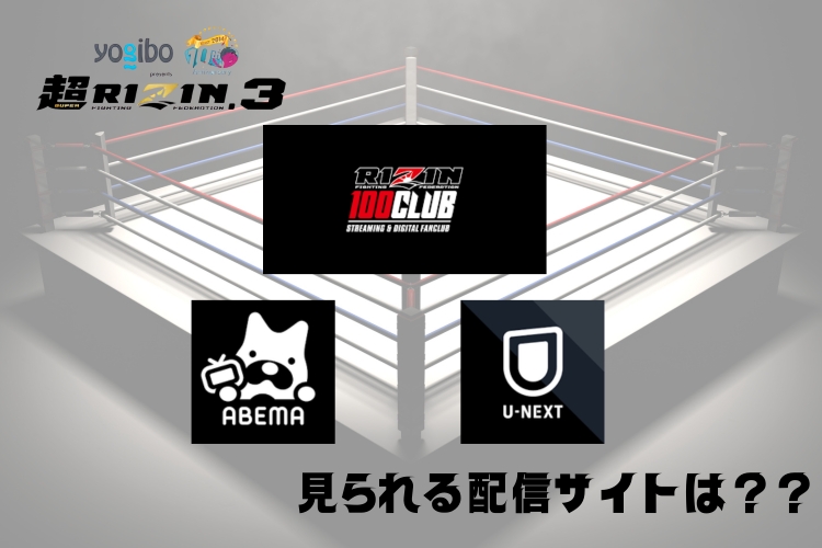 超RIZIN.3 が見られる配信サイトは？